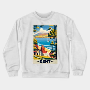 A Vintage Travel Art of Kent - England Crewneck Sweatshirt